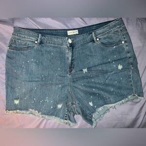 Lane Bryant Distressed Blue Jean Shorts